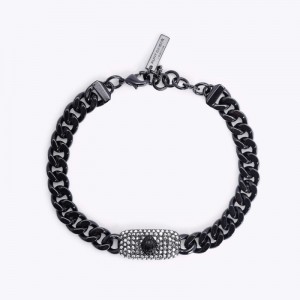 Kurt Geiger Crystal Signet Bracelet Negrii | SFAA8576