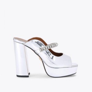 Kurt Geiger Duke Platforma Peep Bombeu Argintii | CYTO4093