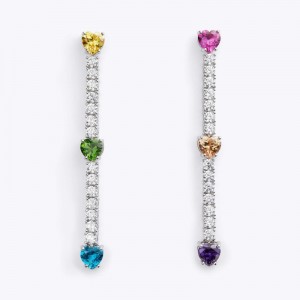 Kurt Geiger Heart Linear Earrings Argintii | WXQI2845