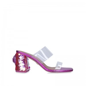 Kurt Geiger Kensington Block Sandal Fushia | VSYO7416
