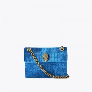 Kurt Geiger Mini Velvet Kensington Turcoaz | NNJW5888