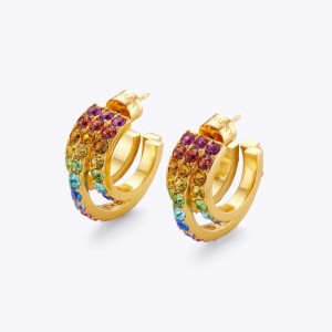 Kurt Geiger Rainbow Hoop Earrings Colorati | NIGW4265