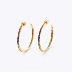 Kurt Geiger Rainbow Hoop Earrings Colorati | TITU6307