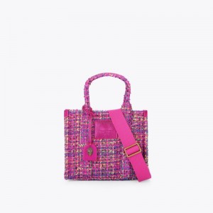 Kurt Geiger Small Tweed Southbank Fushia | CZYA7829