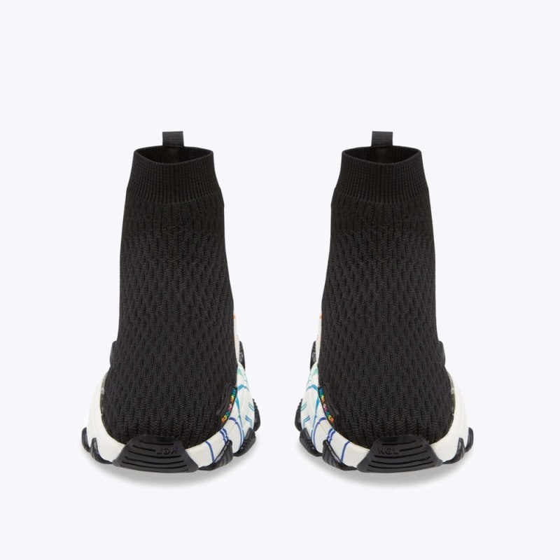 Kurt Geiger Be Kind Lettie Knit Sock Negrii Albi | SDED9559