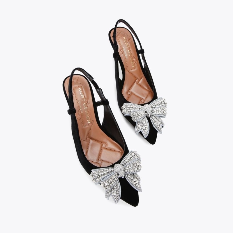 Kurt Geiger Belgravia Bow Slingback Negrii | AHMW1475
