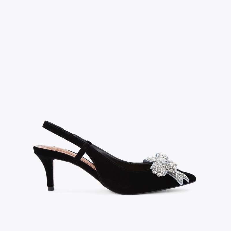 Kurt Geiger Belgravia Bow Slingback Negrii | AHMW1475