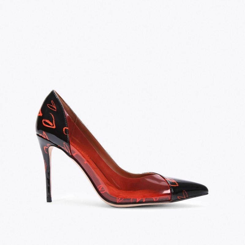 Kurt Geiger Belgravia Vinyl Court Negrii Rosii | OYMC6830