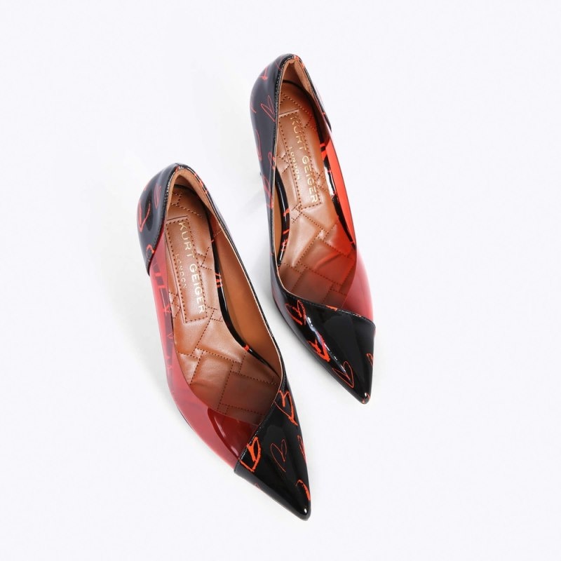 Kurt Geiger Belgravia Vinyl Court Negrii Rosii | OYMC6830