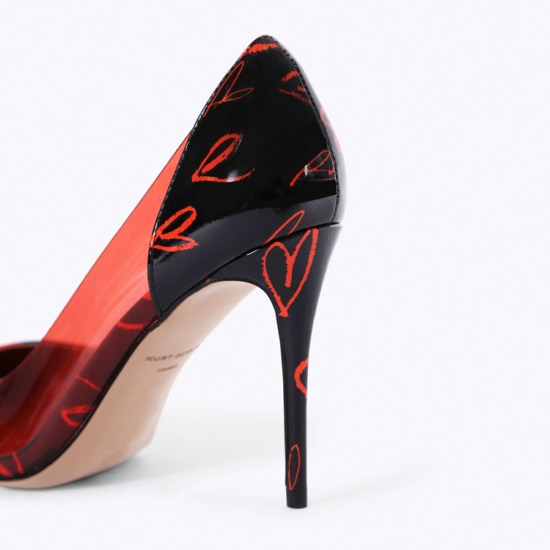 Kurt Geiger Belgravia Vinyl Court Negrii Rosii | OYMC6830