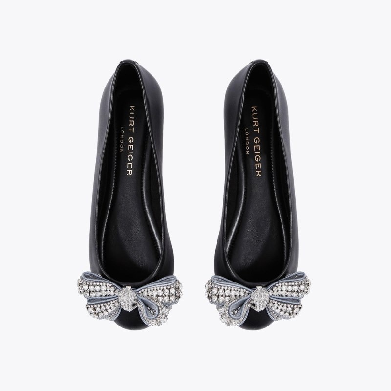 Kurt Geiger Bow Plati Negrii | QTEA8398
