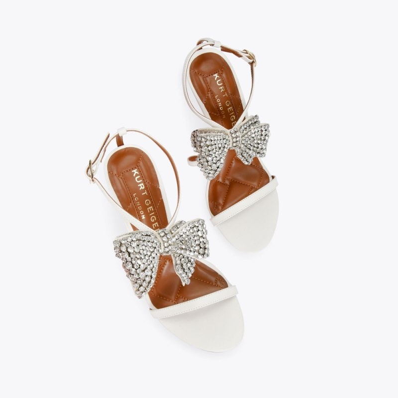 Kurt Geiger Bromley Bow Sandal Bone | TFZX3192