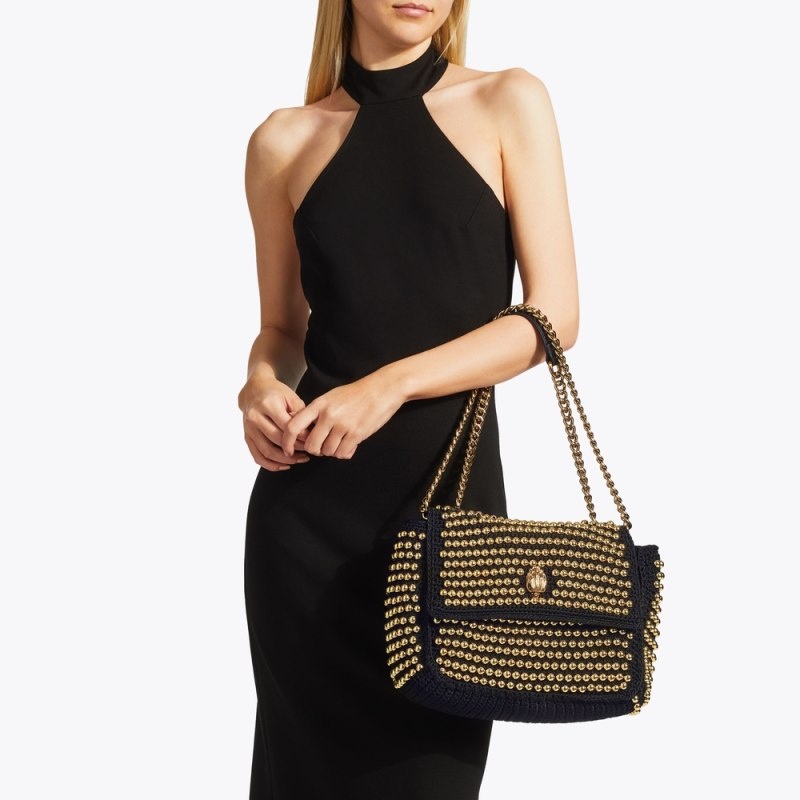 Kurt Geiger Crochet Stud Kensington Negrii | QOMI8187