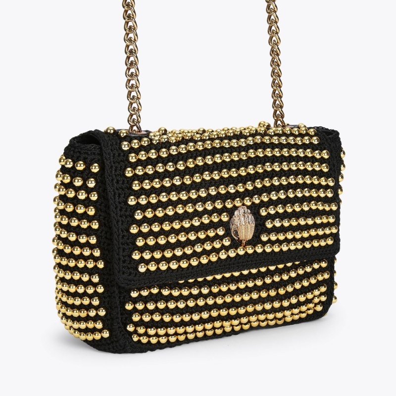 Kurt Geiger Crochet Stud Kensington Negrii | QOMI8187