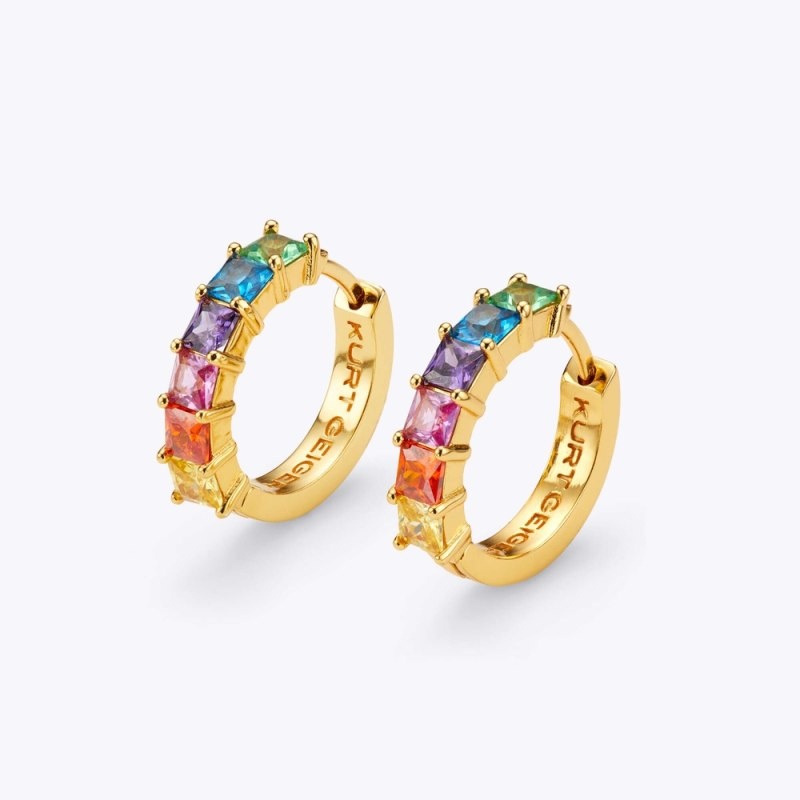 Kurt Geiger Crystal Huggie Earrings Colorati | ARCJ9862