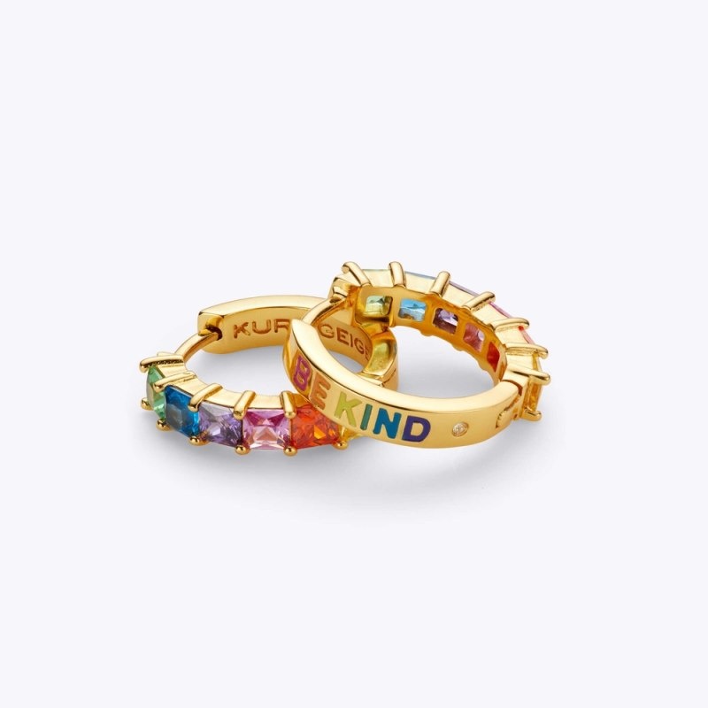Kurt Geiger Crystal Huggie Earrings Colorati | ARCJ9862