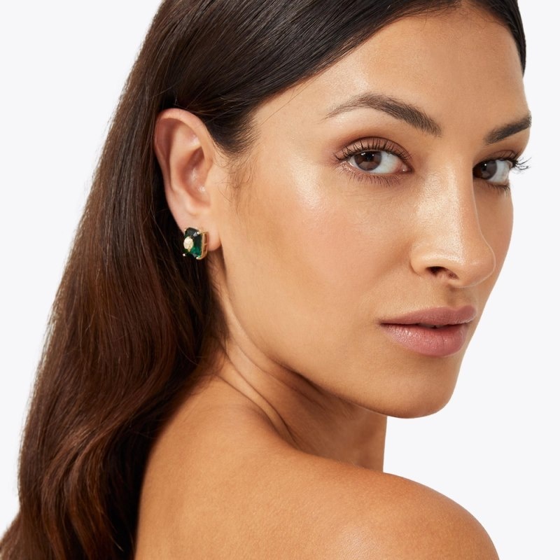 Kurt Geiger Crystal Stud Earrings Verzi | FAYR2206
