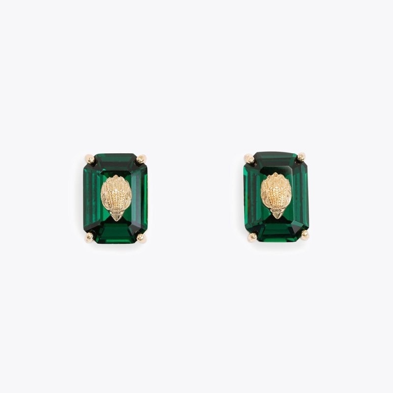 Kurt Geiger Crystal Stud Earrings Verzi | FAYR2206