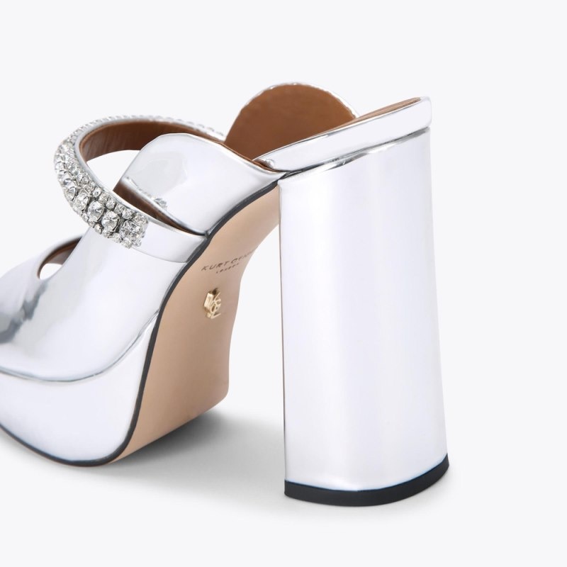 Kurt Geiger Duke Platforma Peep Bombeu Argintii | CYTO4093