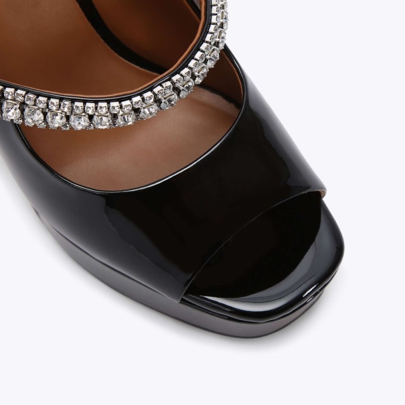 Kurt Geiger Duke Platforma Peep Bombeu Negrii | GAWE2161