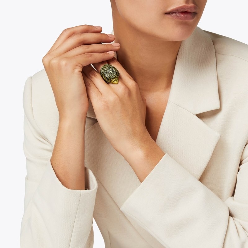 Kurt Geiger Eagle Grosolan Ring Aurii | YQNJ0788