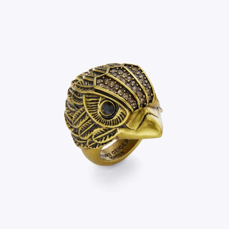 Kurt Geiger Eagle Grosolan Ring Aurii | YQNJ0788