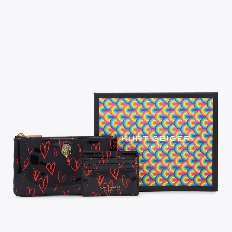 Kurt Geiger Eagle Pouch Gift Set Negrii Rosii | XFPI8058