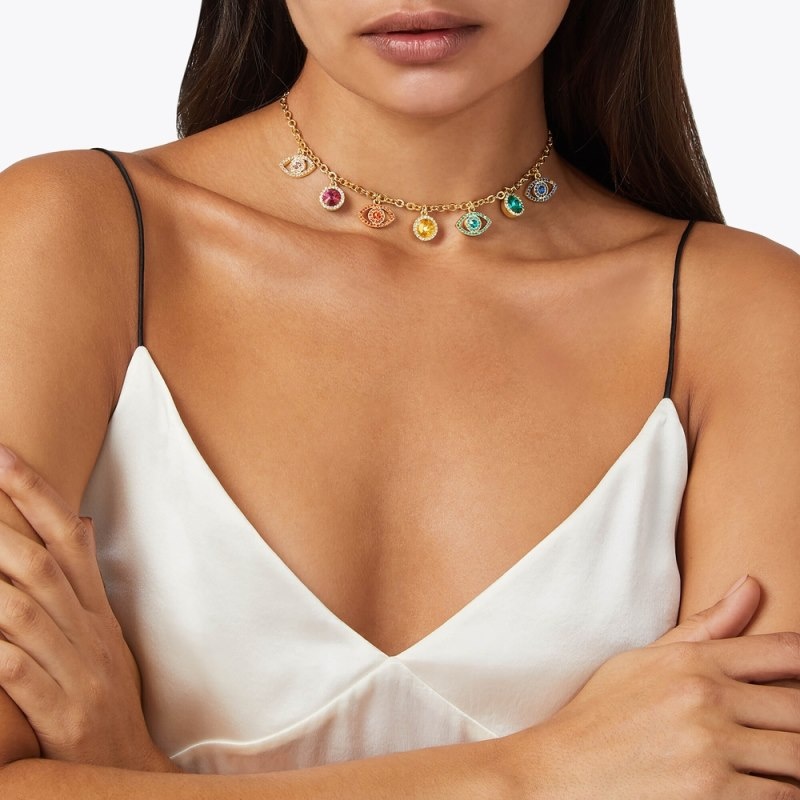 Kurt Geiger Eye Crystal Necklace Aurii | XTEJ2570