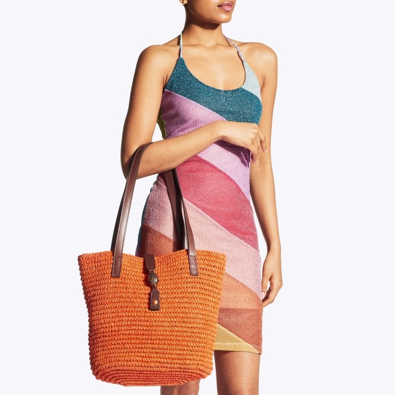 Kurt Geiger Hampton Raffia Portocalii | OWCU5882