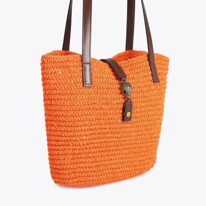Kurt Geiger Hampton Raffia Portocalii | OWCU5882