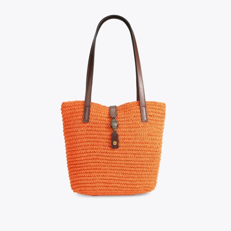 Kurt Geiger Hampton Raffia Portocalii | OWCU5882