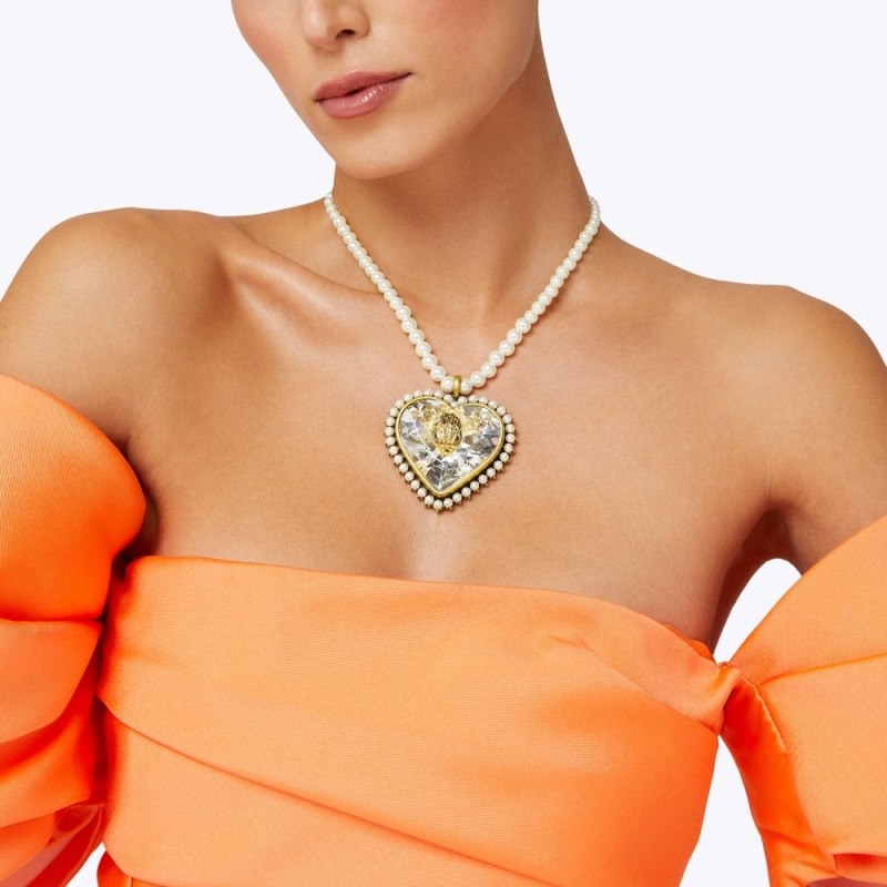 Kurt Geiger Heart Large Necklace Albi | FYMK7651
