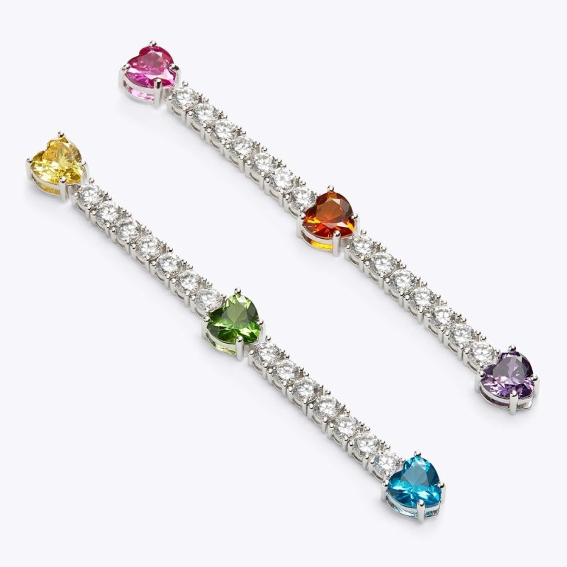 Kurt Geiger Heart Linear Earrings Argintii | WXQI2845
