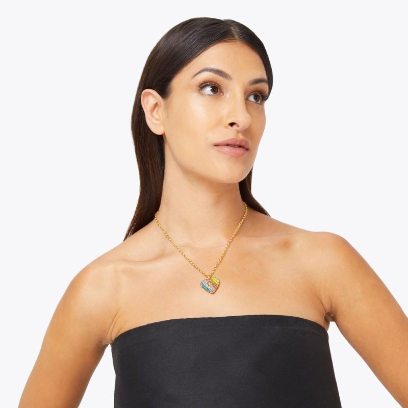 Kurt Geiger Heart Locket Necklace Colorati | MJSK7712
