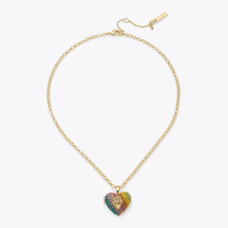 Kurt Geiger Heart Locket Necklace Colorati | MJSK7712
