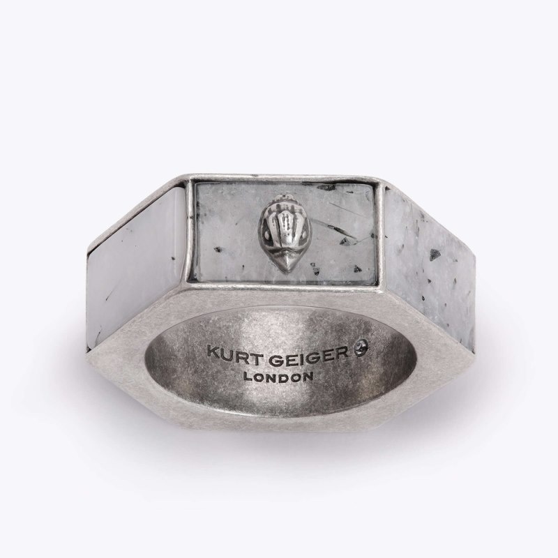 Kurt Geiger Hexagon Ring Argintii | EFZE5073