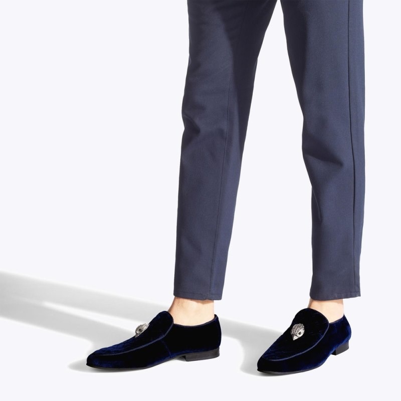 Kurt Geiger Hugh Eagle Velvet Bleumarin | CIZL6844