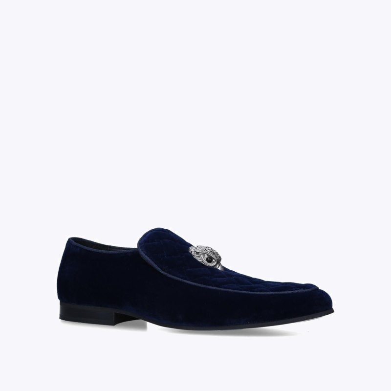 Kurt Geiger Hugh Eagle Velvet Bleumarin | CIZL6844