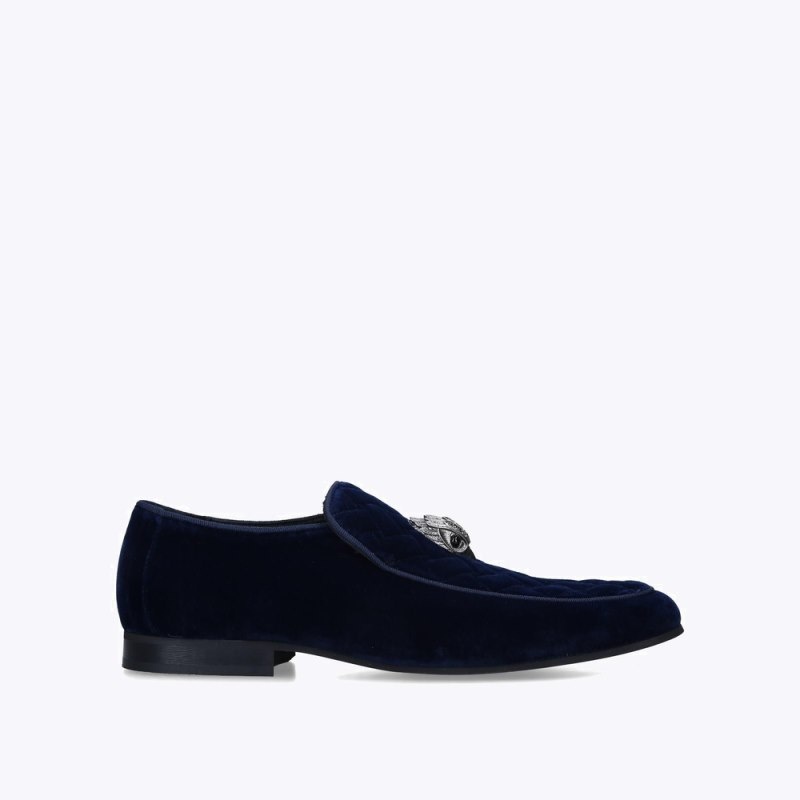Kurt Geiger Hugh Eagle Velvet Bleumarin | CIZL6844