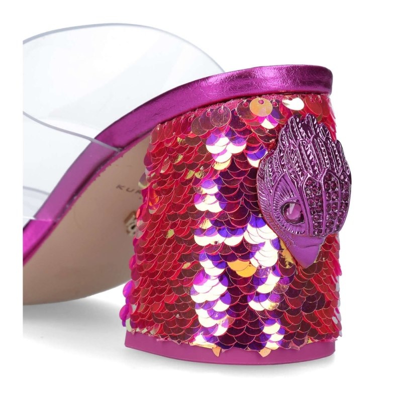 Kurt Geiger Kensington Block Sandal Fushia | VSYO7416