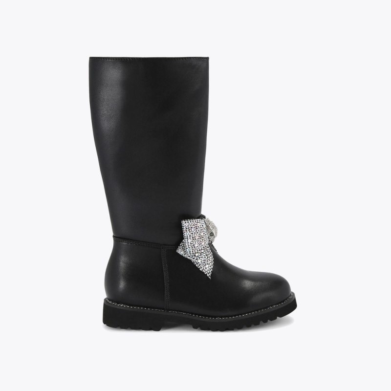 Kurt Geiger Kensington Bow Boot Negrii | KELY6666