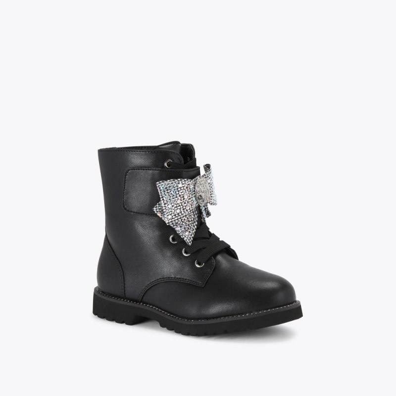 Kurt Geiger Kensington Bow Boot Negrii | CKFZ6876