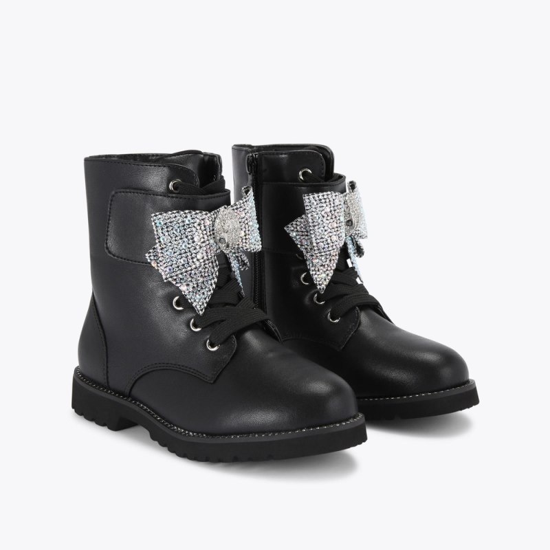 Kurt Geiger Kensington Bow Boot Negrii | CKFZ6876