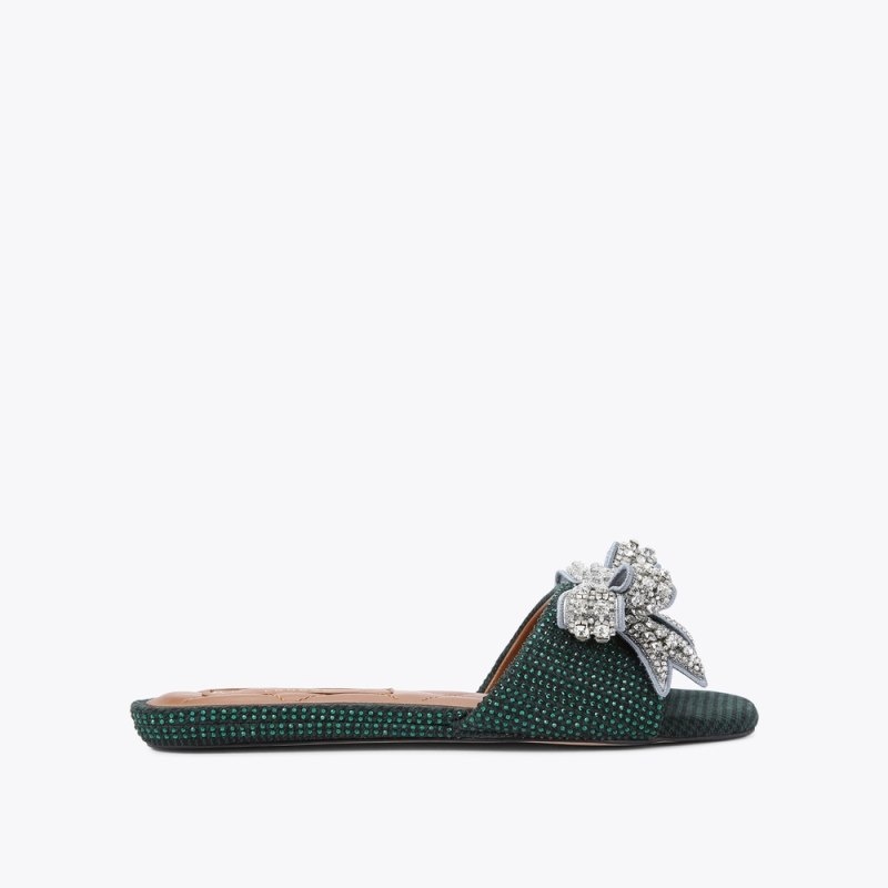 Kurt Geiger Kensington Bow Plati Verzi Inchis | AVKR3260
