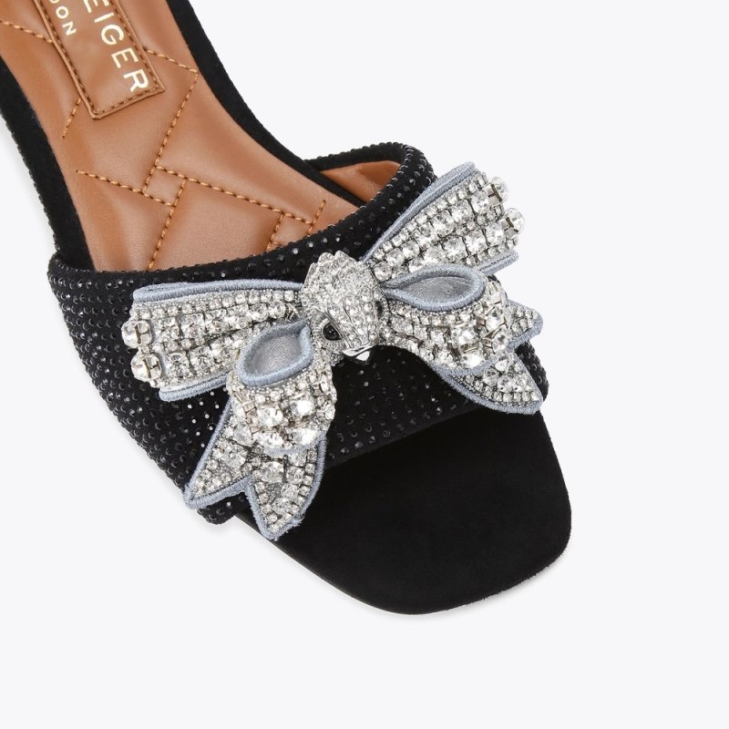 Kurt Geiger Kensington Bow Sandal Negrii | NYOA8576