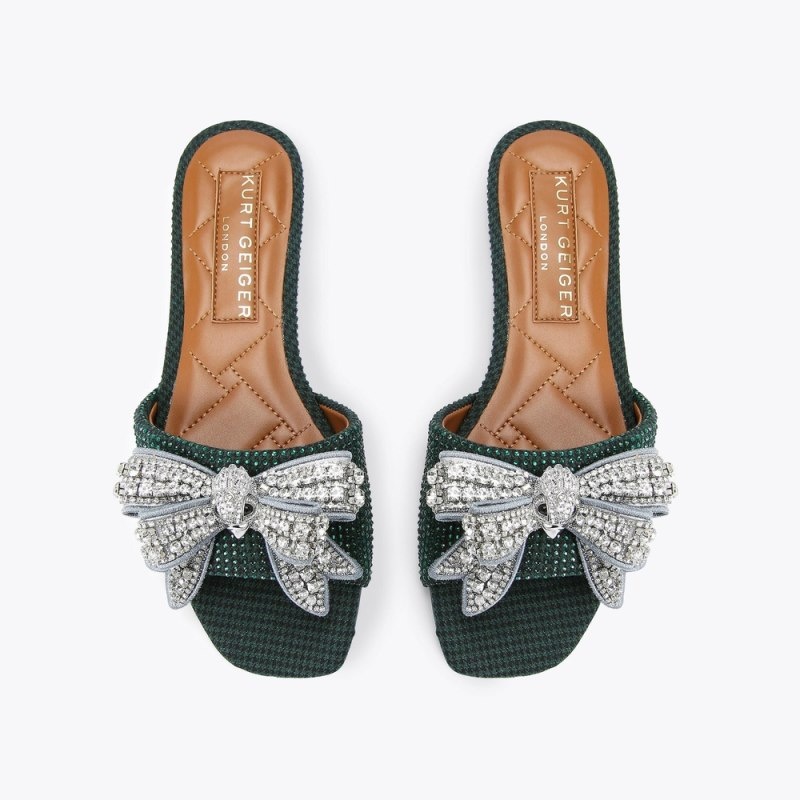 Kurt Geiger Kensington Bow Sandal Verzi Inchis | RHPB1310
