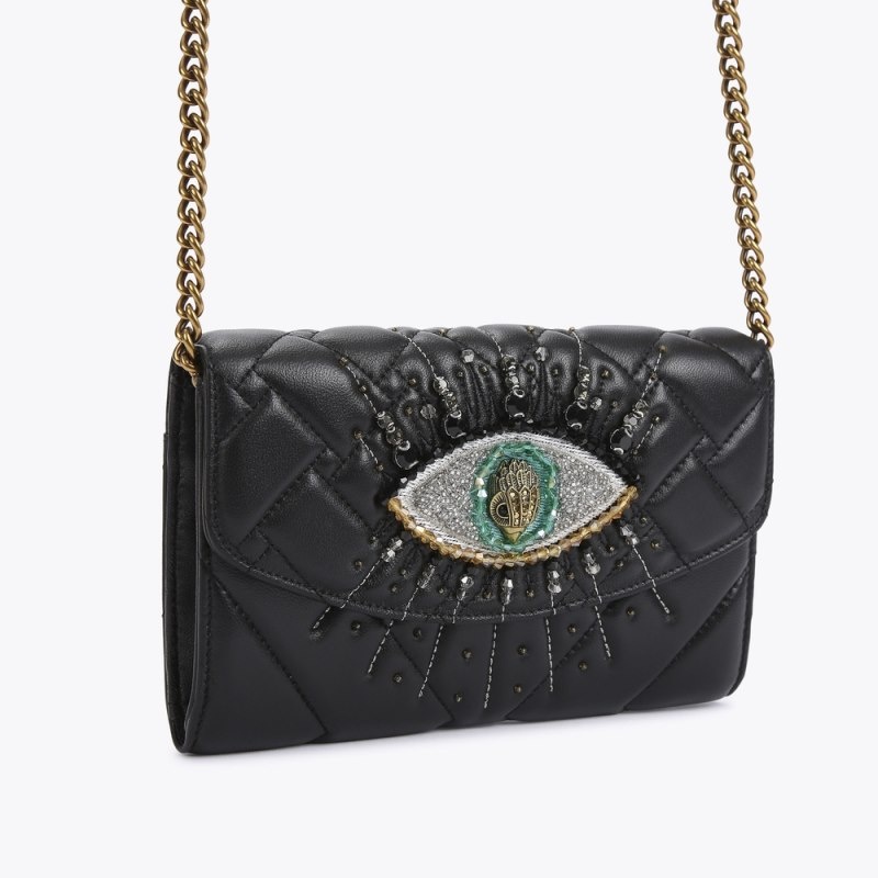 Kurt Geiger Kensington Chain Eye Wallet Negrii | TUPR0453