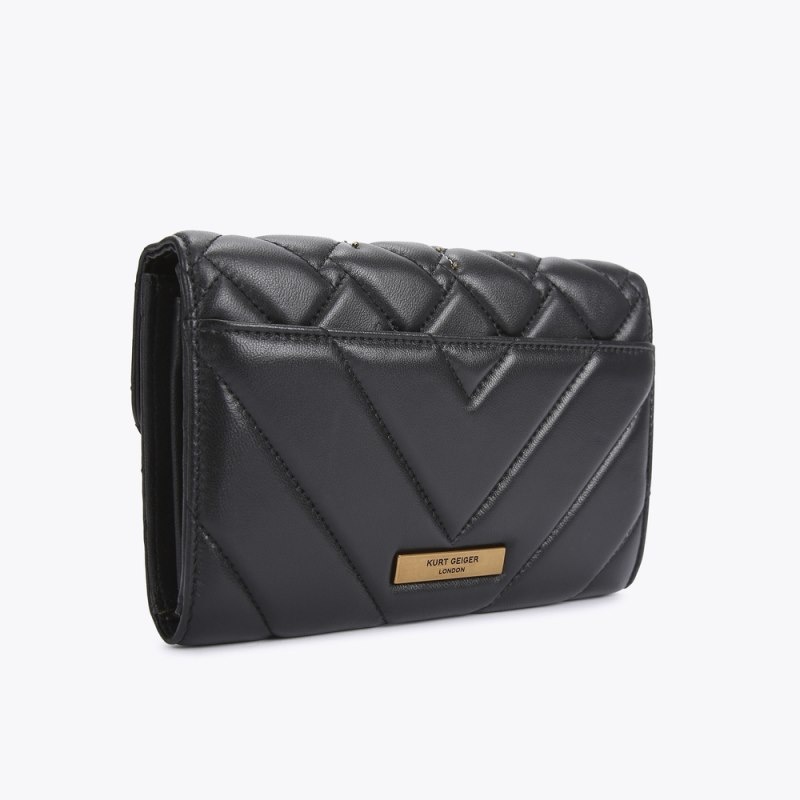 Kurt Geiger Kensington Chain Eye Wallet Negrii | TUPR0453