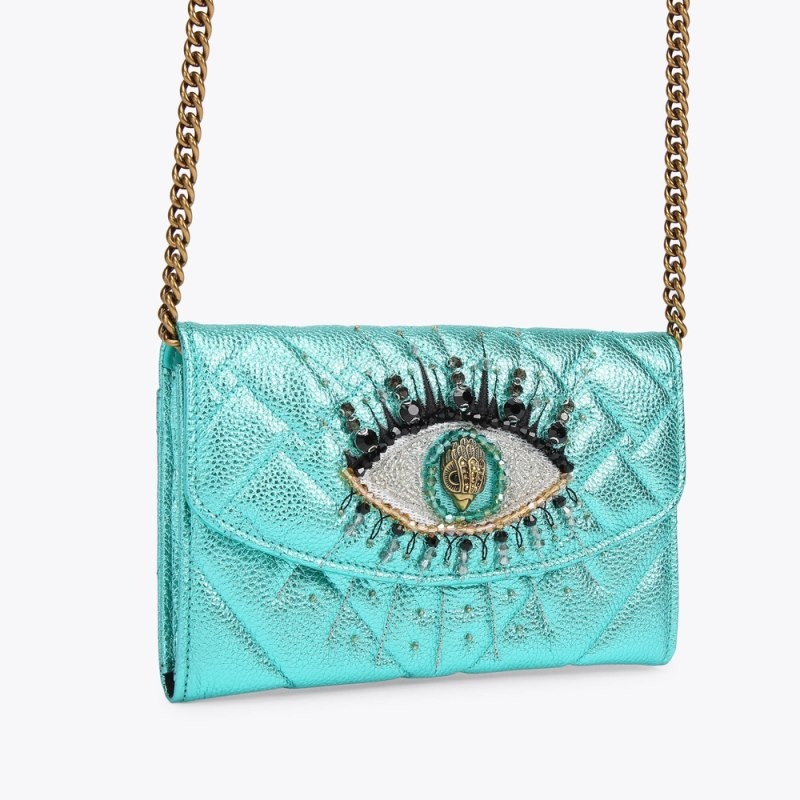 Kurt Geiger Kensington Chain Wallet Eye Turcoaz | OZGU6030