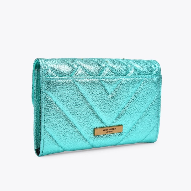 Kurt Geiger Kensington Chain Wallet Eye Turcoaz | OZGU6030